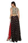 Shop Payal Singhal Black Georgette Geometric Round Embroidered Blouse And Overlay Pant Set at Aza Fashions Shop_Payal Singhal_Black Georgette Geometric Round Embroidered Blouse And Overlay Pant Set _at_Aza_Fashions
