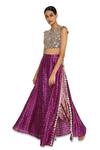 Buy Payal Singhal Purple Silk, Georgette Geometric, Bandhani Round Overlay Low Crotch Pant Set at Aza Fashions Buy_Payal Singhal_Purple Silk, Georgette Geometric, Bandhani Round Overlay Low Crotch Pant Set _at_Aza_Fashions