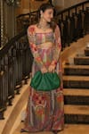 PS Pret by Payal Singhal_Multi Color Crepe Printed African Motifs Square Neck Top And Skirt Set  _Online_at_Aza_Fashions