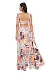 Buy_Payal Singhal_Peach Denim Printed Trance Square Neck Alecia Top And Skirt Set 