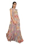 Payal Singhal_Multi Color Crepe Printed African Round Dress _Online_at_Aza_Fashions