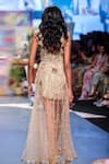 Payal Singhal_Pink Georgette Embroidery Geometric V Neck Mirai Dress With Skirt _Online_at_Aza_Fashions