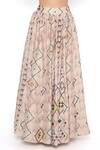 Payal Singhal_Pink Silkmul And Net Diamond Print Round Lehenga Set _at_Aza_Fashions