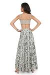 Shop_Payal Singhal_Grey And Embroidery Jaal & Floral & Pearls Square Blouse & Lehenga Set _at_Aza_Fashions