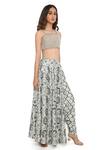 Buy_Payal Singhal_Grey And Embroidery Jaal & Floral & Pearls Square Blouse & Lehenga Set _Online_at_Aza_Fashions