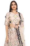 Shop_Payal Singhal_Pink Silkmul And Net Diamond Print Round Lehenga Set _Online_at_Aza_Fashions
