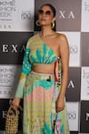 Buy_PS Pret by Payal Singhal_Green Crepe Printed Tropical Asymmetric Skirt Set  