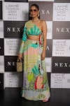 Buy_PS Pret by Payal Singhal_Green Crepe Printed Tropical Asymmetric Skirt Set  _at_Aza_Fashions