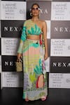 Buy_PS Pret by Payal Singhal_Green Crepe Printed Tropical Asymmetric Skirt Set  _Online_at_Aza_Fashions