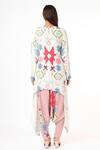 Shop_Payal Singhal_White Crepe Printed Ikat Star Round Top And Low Crotch Pant Set _at_Aza_Fashions