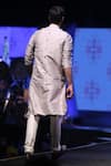 Shop_PS Men by Payal Singhal_Grey Dupion Silk Embroidered Fringe Kurta Set _at_Aza_Fashions