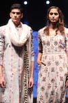 Buy_PS Men by Payal Singhal_Grey Silk Mul Printed Ikat Dupion Sherwani Set  _Online_at_Aza_Fashions