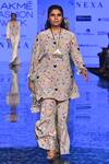 Buy_Payal Singhal_Purple Crepe Abstract Print And Thread Round Alisa Kaftan Kurta With Sharara _at_Aza_Fashions
