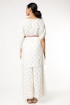 Shop_Payal Singhal_Off White Crepe Embroidered Mukaish Work Boat Kaftan And Palazzo Set _at_Aza_Fashions