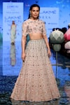 Buy_Payal Singhal_Pink Georgette Embroidery Thread Round Sasha Lehenga Set _at_Aza_Fashions