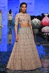Buy_Payal Singhal_Pink Georgette Embroidery Thread Round Sasha Lehenga Set _Online_at_Aza_Fashions