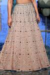 Payal Singhal_Pink Georgette Embroidery Thread Round Sasha Lehenga Set _at_Aza_Fashions