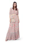 Buy_Payal Singhal_Pink Crepe And Embroidery Abstract & Farzin Crop Top & Skirt Set _at_Aza_Fashions