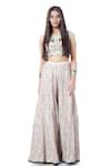 Buy_Payal Singhal_White Georgette Thread Round Eisa Crop Top And Sharara Set _at_Aza_Fashions