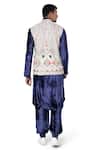 Shop_PS Men by Payal Singhal_White Velvet Embroidered Geometric Bundi And Kurta Set _at_Aza_Fashions