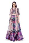 Buy_Payal Singhal_Purple Dupion Silk Abstract Print And Thread Round Najya Lehenga Set _at_Aza_Fashions