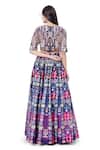 Shop_Payal Singhal_Purple Dupion Silk Abstract Print And Thread Round Najya Lehenga Set _at_Aza_Fashions