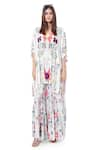 Buy_Payal Singhal_White Crepe Printed Ikat Star Motif V Neck Aria Kaftan And Palazzo Set _at_Aza_Fashions