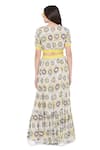 Shop_Payal Singhal_Yellow Art Silk Printed Ikat Eye Round Frill Skirt Set _at_Aza_Fashions