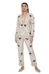 Buy_Payal Singhal_Off White Georgette Embroidery Lotus Shawl Collar Anaka Blazer And Pant Set 