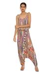 Buy_Payal Singhal_Multi Color Crepe Printed African Scoop Neck Jumpsuit _at_Aza_Fashions