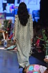 Payal Singhal_Blue Georgette Woven Ikkat Notched Miraya Kaftan _Online_at_Aza_Fashions