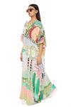Shop Payal Singhal Green Crepe Tropical Round Frida Print Kaftan Online at Aza Fashions Shop_Payal Singhal_Green Crepe Tropical Round Frida Print Kaftan _Online_at_Aza_Fashions