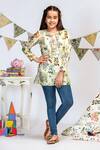 PS Kids by Payal Singhal_White Silkmul Floral Tunic  _Online_at_Aza_Fashions