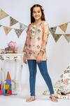 PS Kids by Payal Singhal_Pink Floral Print Tunic For Girls_Online_at_Aza_Fashions