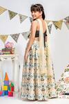 Shop_PS Kids By Payal Singhal_Black Silk And Net & Embroidery Floral & Salli Tassels Lehenga Set_at_Aza_Fashions