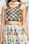 Shop_PS Kids By Payal Singhal_Black Silk And Net & Embroidery Floral & Salli Tassels Lehenga Set_Online_at_Aza_Fashions