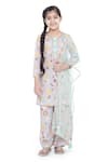 Buy_PS Kids by Payal Singhal_Purple Cotton And Net Print Abstract Kurta Palazzo Set _at_Aza_Fashions