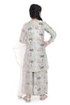 Shop_PS Kids by Payal Singhal_Green Cotton And Net Floral Kurta Palazzo Set  _at_Aza_Fashions