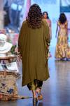 Payal Singhal_Green Velvet Embroidery Geometric Notched Shirin Kaftan And Dhoti Pant Set _Online_at_Aza_Fashions