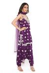 Payal Singhal_Purple Silk And Net Embroidery Thread Scoop Neck Kurta Set_Online_at_Aza_Fashions
