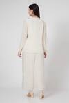 Shop_Payal Singhal_White Georgette Embroidered Notched Kurta And Jogger Pant Set _at_Aza_Fashions