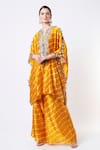 Buy_Payal Singhal_Yellow Silk Notched Leheriya Kaftan And Palazzo Set _at_Aza_Fashions