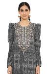 Shop_Payal Singhal_Black Crepe Printed Round Nura Tunic And Jogger Salwar _Online_at_Aza_Fashions