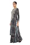 Buy_Payal Singhal_Multi Color Crepe Printed Notched Amaira Backless Kurta And Sharara Set _Online_at_Aza_Fashions