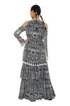 Shop_Payal Singhal_Black Crepe Printed Round Kaina Kurta And Layered Sharara Set _at_Aza_Fashions