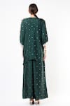 Shop_Payal Singhal_Emerald Green Silk Embroidered Mukaish And Floral Pattern Kaftan & Palazzo Set _at_Aza_Fashions