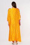 Shop_Payal Singhal_Yellow Silk Woven Bandhani Pattern Notched Kurta And Jogger Pant Set _at_Aza_Fashions