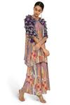 Payal Singhal_Multi Color Crepe Printed African Round Kaftan And Palazzo Set _Online_at_Aza_Fashions