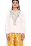 Shop_Payal Singhal_Off White Abla Silk Embroidery Moon Round Chaandtara Kurta And Pant Set _at_Aza_Fashions