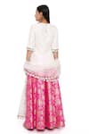 Buy_Payal Singhal_Pink Silk And Brocade Embroidery Mirror & Thread Round Amaya Kurta Sharara Set 